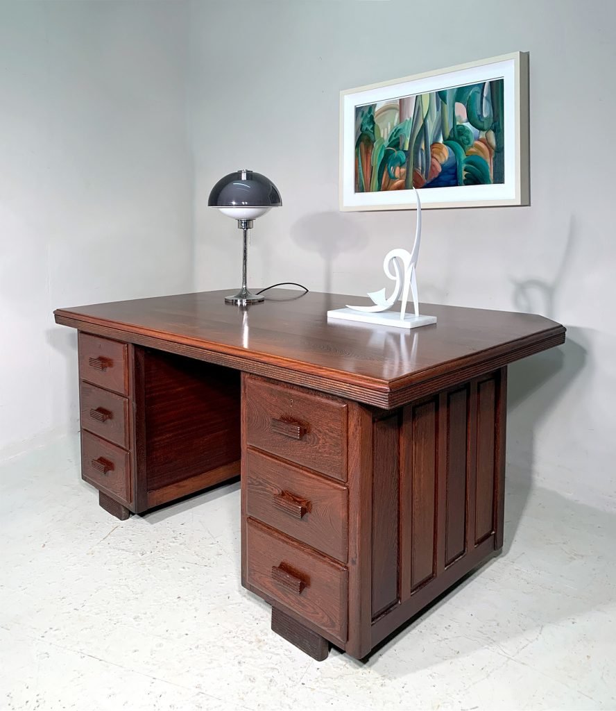 Deco rosewood desk mid century